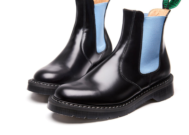 Baby Blue & Black Solovair Dealer Boots Women's Chelsea Boots | 691075ORS