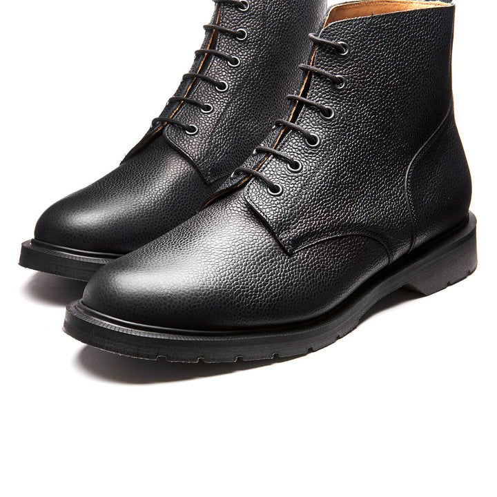 Black Grain Solovair 6 Eye Men's Derby Boots | 237591CQR