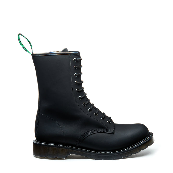 Black Greasy Solovair 11 Eye Derby Boots Men's Zip Boots | 528936XVB