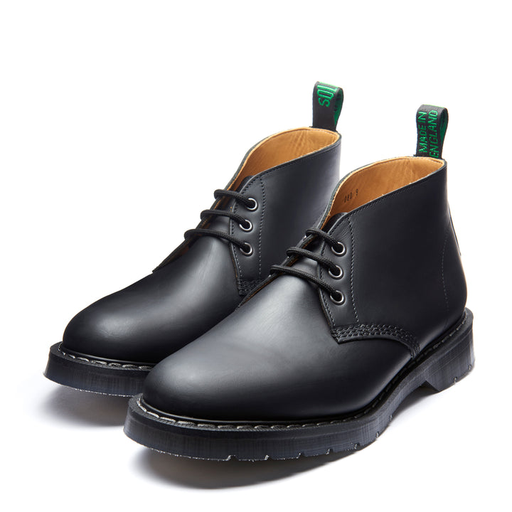 Black Greasy Solovair 3 Eye Men's Chukka Boots | 417958XYD