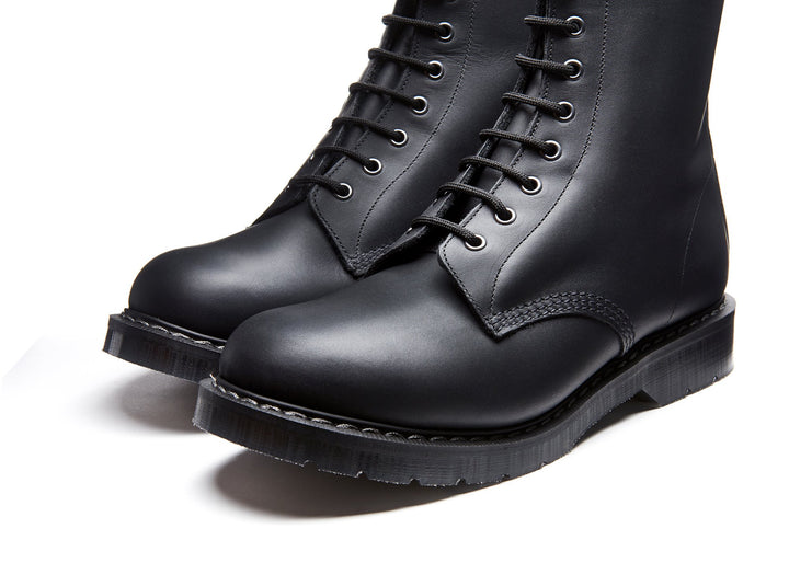 Black Greasy Solovair 8 Eye Men's Derby Boots | 521738HZX