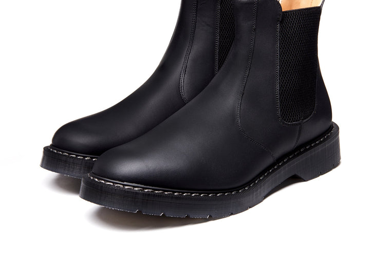 Black Greasy Solovair Dealer Boots Men's Chelsea Boots | 367951ZBD