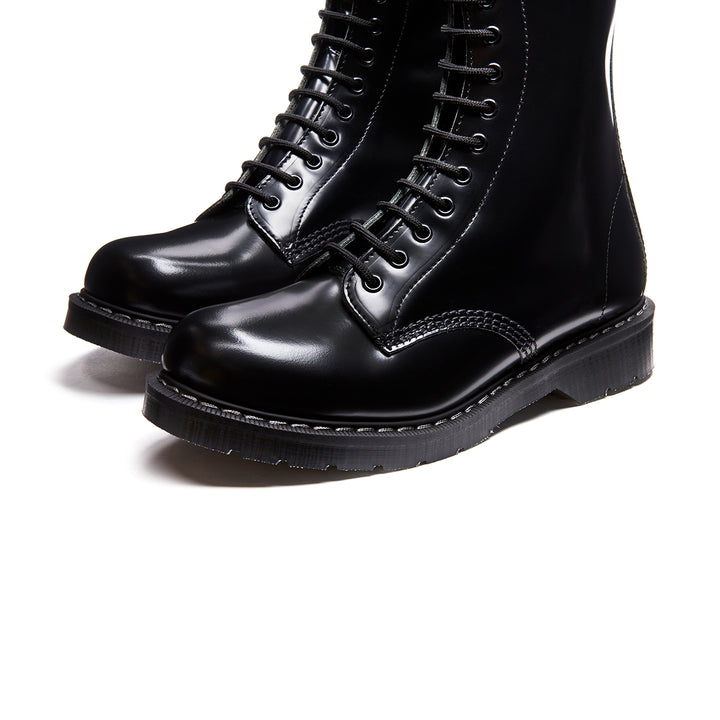 Black Hi-Shine Solovair 20 Eye Derby Boots Men's Zip Boots | 709348GBQ