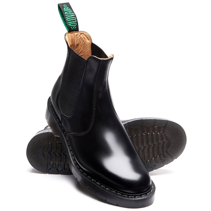 Black Hi-Shine Solovair Dealer Boots Men's Chelsea Boots | 948756TNR