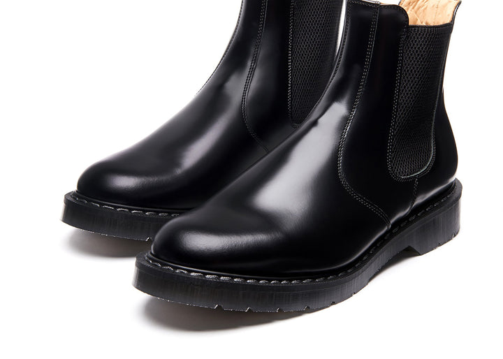 Black Hi-Shine Solovair Dealer Boots Men's Chelsea Boots | 948756TNR