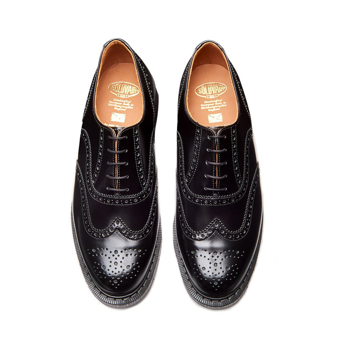 Black Hi-Shine Solovair English Brogue Shoes Men's Oxford Shoes | 429638ESL