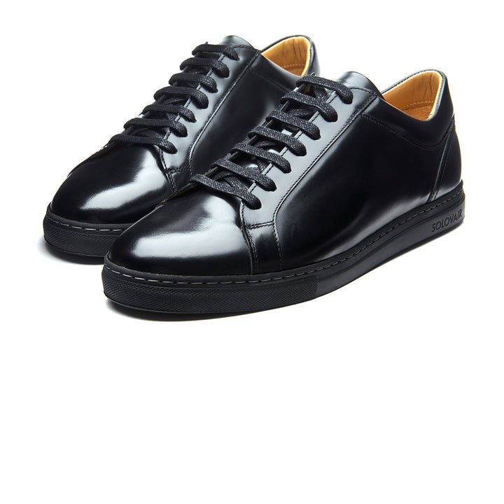 Black Hi-Shine Solovair Sneaker 70 Women's Sneakers | 930762SDX