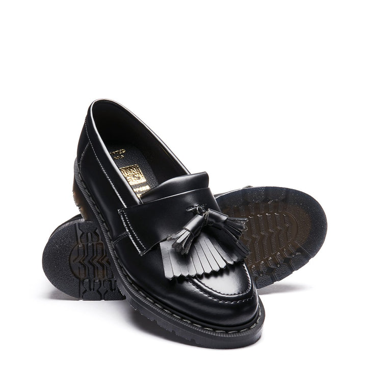 Black Hi-Shine Solovair Tassel Loafer Men's Vegan Shoes | 379510AWS