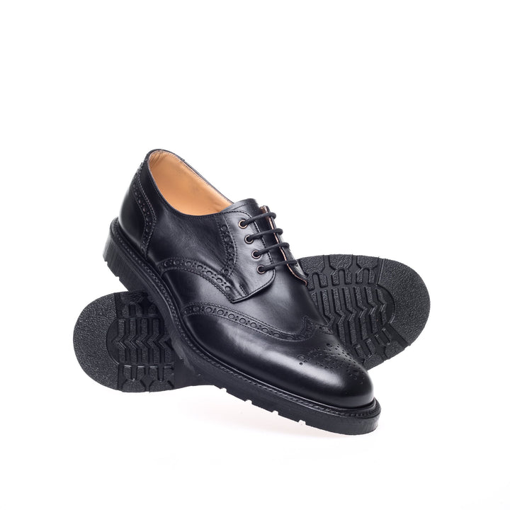 Black Horween Solovair Gibson Men's Brogue Shoes | 489031LWD