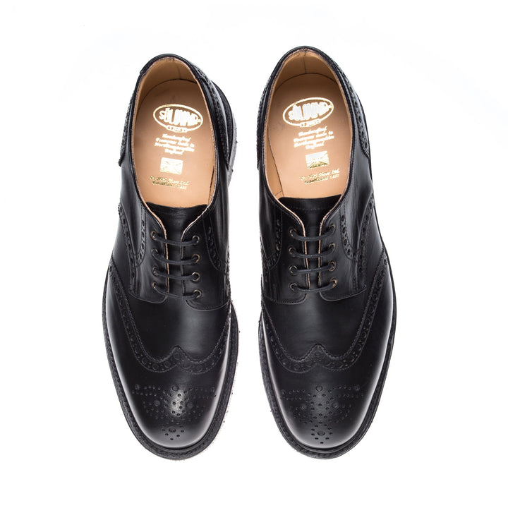 Black Horween Solovair Gibson Men's Brogue Shoes | 489031LWD