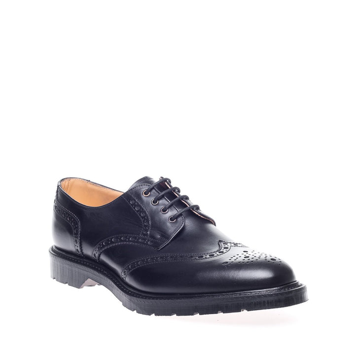 Black Horween Solovair Gibson Men's Brogue Shoes | 489031LWD