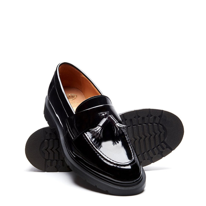 Black Patent Solovair Tassel Women's Loafers | 480975HZG