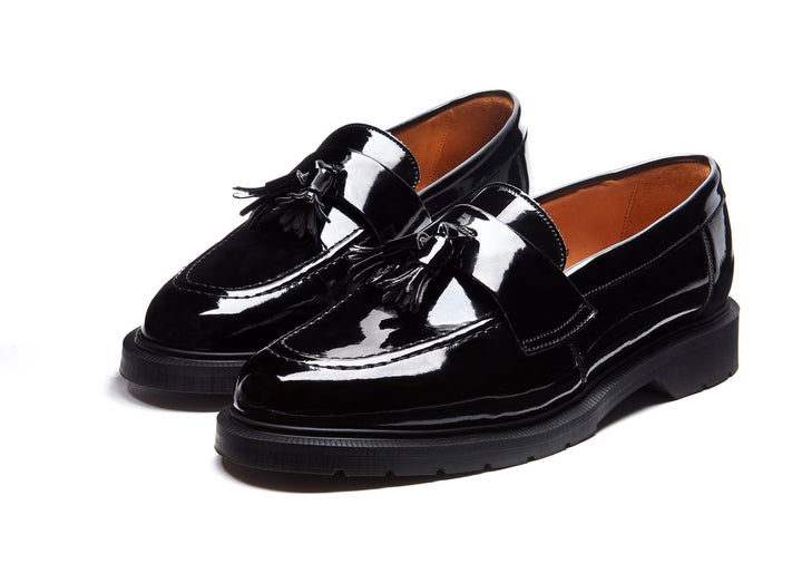 Black Patent Solovair Tassel Women's Loafers | 480975HZG