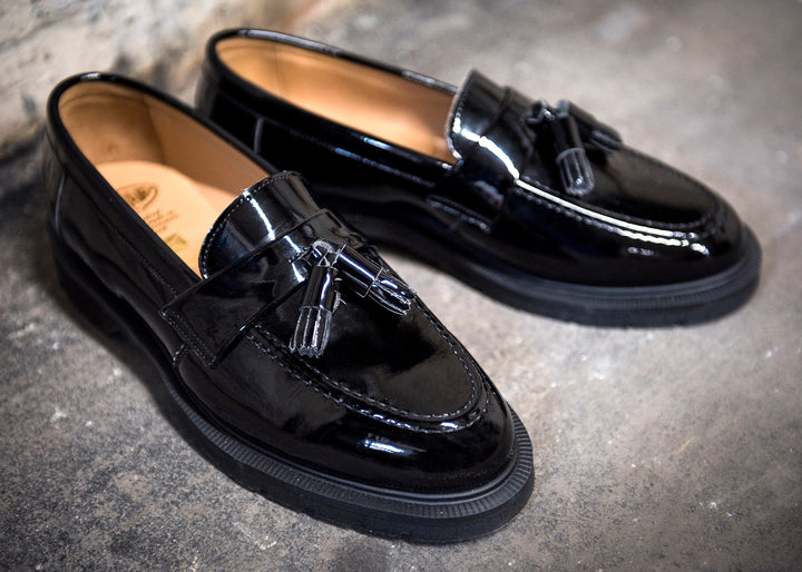 Black Patent Solovair Tassel Women's Loafers | 480975HZG