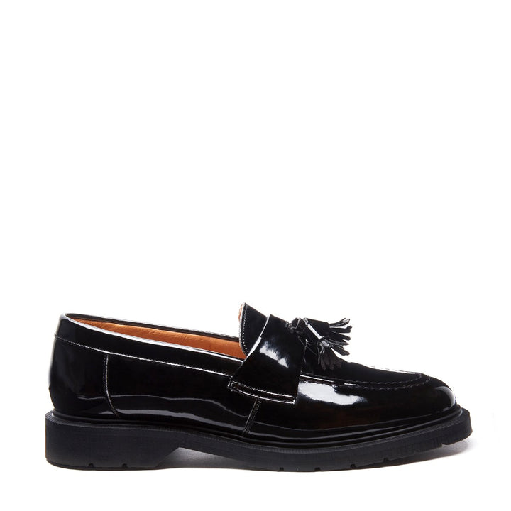 Black Patent Solovair Tassel Women\'s Loafers | 480975HZG