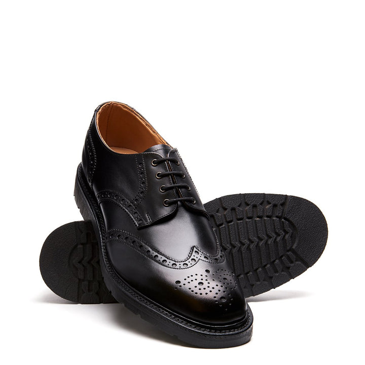 Black Solovair 4 Eye Gibson Men's Brogue Shoes | 914350NYM