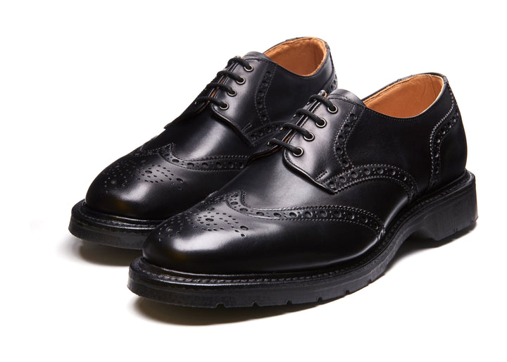 Black Solovair 4 Eye Gibson Men's Brogue Shoes | 914350NYM