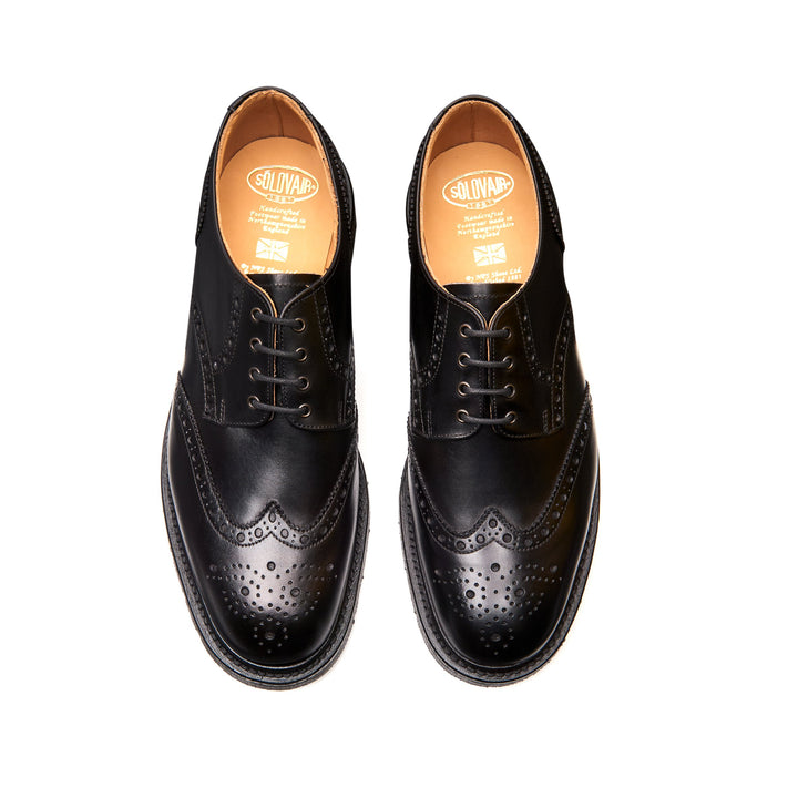 Black Solovair 4 Eye Gibson Men's Brogue Shoes | 914350NYM