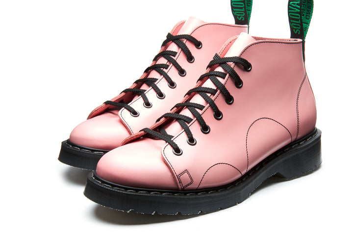 Blush Pink Hi-Shine Solovair 7 Eye Men's Monkey Boots | 710895HBE