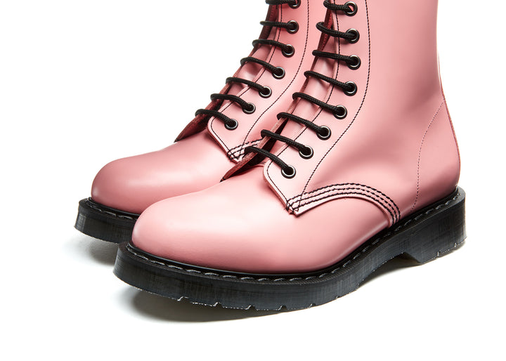 Blush Pink Hi-Shine Solovair 8 Eye Men's Derby Boots | 287695TIP