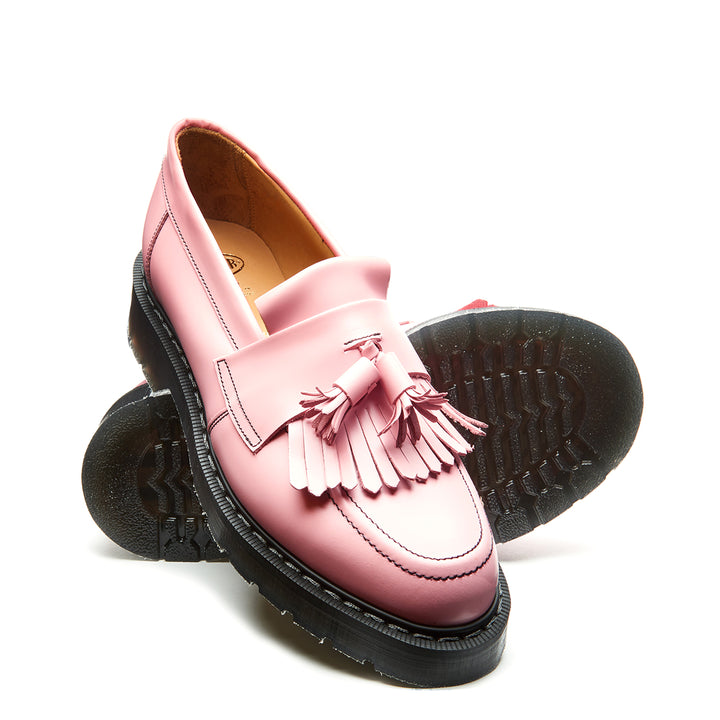 Blush Pink Hi-Shine Solovair Tassel Men's Loafers | 170293NGT