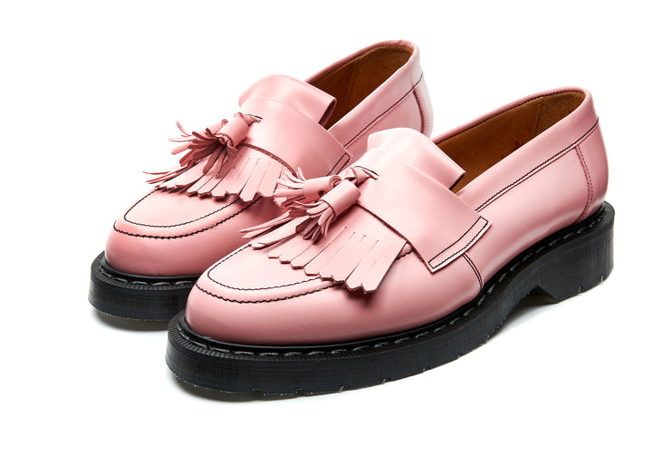 Blush Pink Hi-Shine Solovair Tassel Men's Loafers | 170293NGT