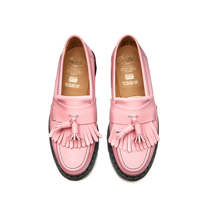 Blush Pink Hi-Shine Solovair Tassel Men's Loafers | 170293NGT