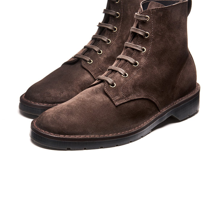 Brown Solovair Suede 6 Eye Men's Derby Boots | 308941JKS