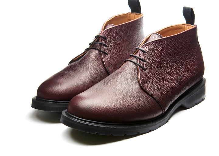 Burgundy Grain Solovair 3 Eye Men's Chukka Boots | 275381UOE