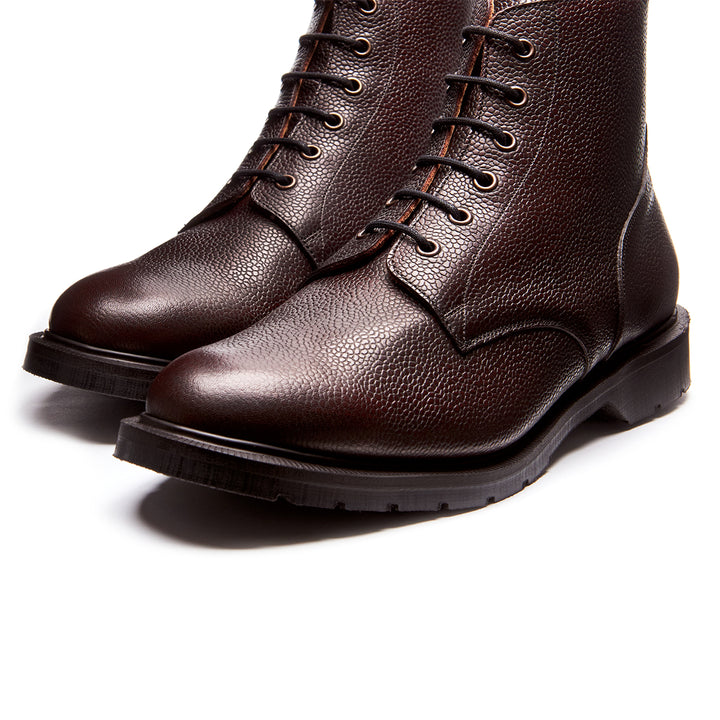 Burgundy Grain Solovair 6 Eye Men's Derby Boots | 618379DIG