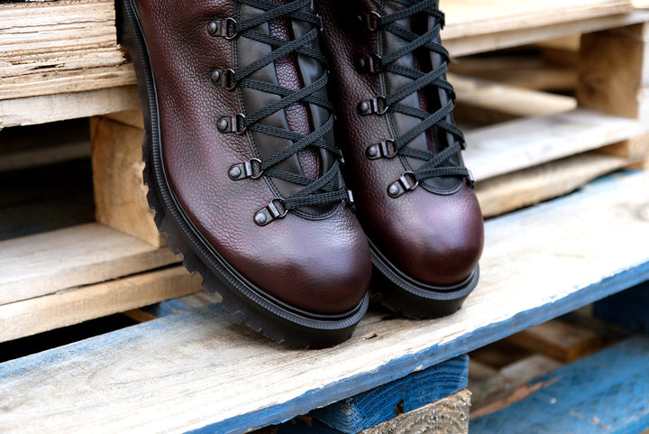 Burgundy Grain Solovair Urban Hiker Men's Hiker Boots | 159038JMO