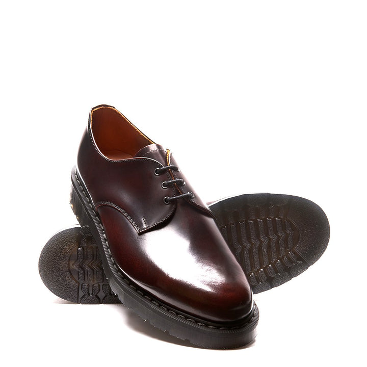 Burgundy Rub-Off Solovair 3 Eye Men's Gibson Shoes | 058426ATX