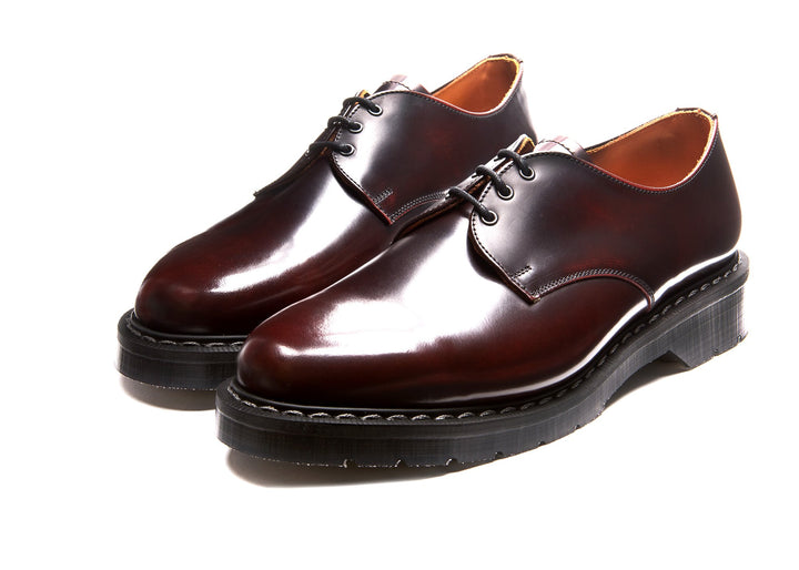 Burgundy Rub-Off Solovair 3 Eye Men's Gibson Shoes | 058426ATX