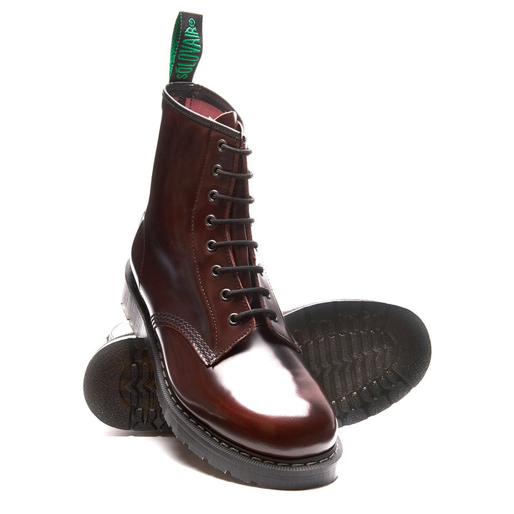 Burgundy Rub-Off Solovair 8 Eye Men's Derby Boots | 168905AWF