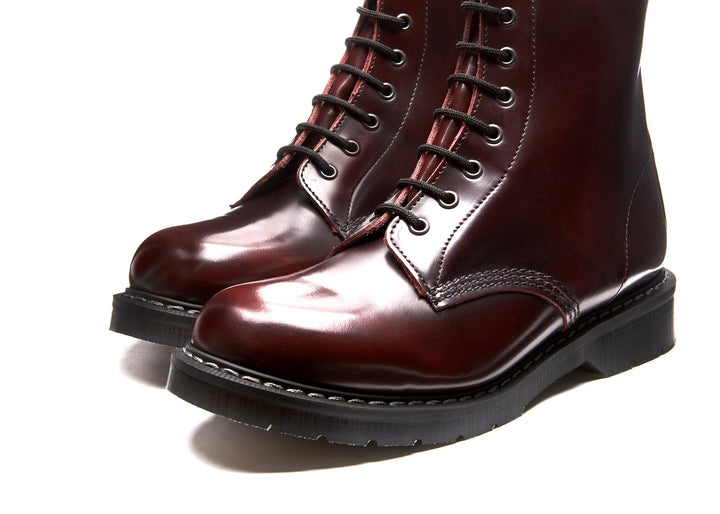 Burgundy Rub-Off Solovair 8 Eye Men's Derby Boots | 168905AWF