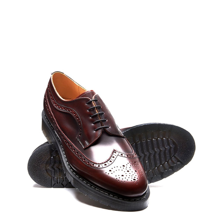 Burgundy Rub-Off Solovair American Men's Brogue Shoes | 493726QZH