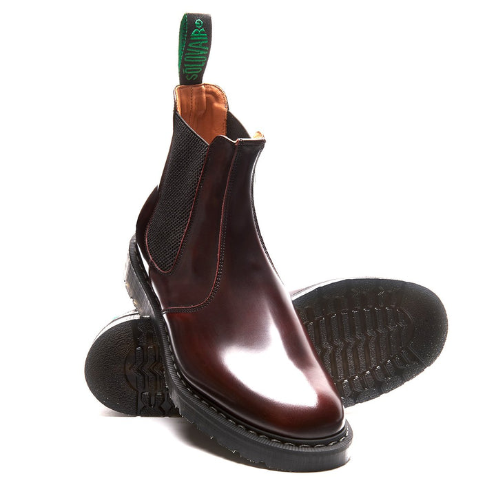 Burgundy Rub-Off Solovair Dealer Boots Men's Chelsea Boots | 401389OGQ