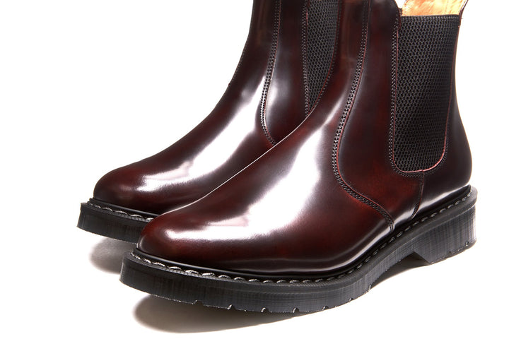 Burgundy Rub-Off Solovair Dealer Boots Men's Chelsea Boots | 401389OGQ