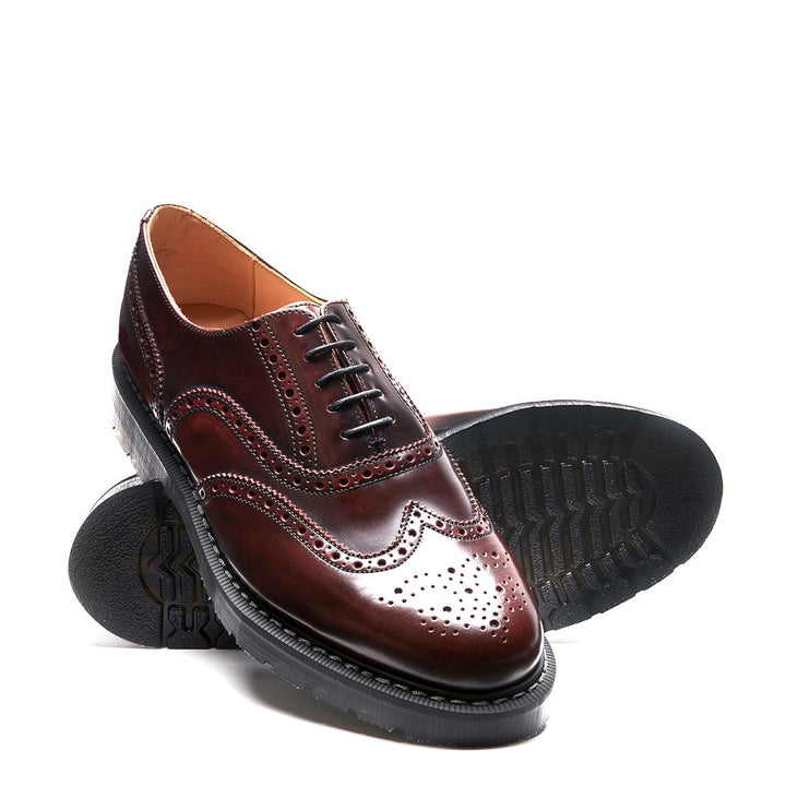 Burgundy Rub-Off Solovair English Brogue Shoes Men's Oxford Shoes | 042783INY