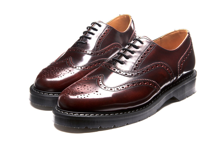 Burgundy Rub-Off Solovair English Brogue Shoes Men's Oxford Shoes | 042783INY