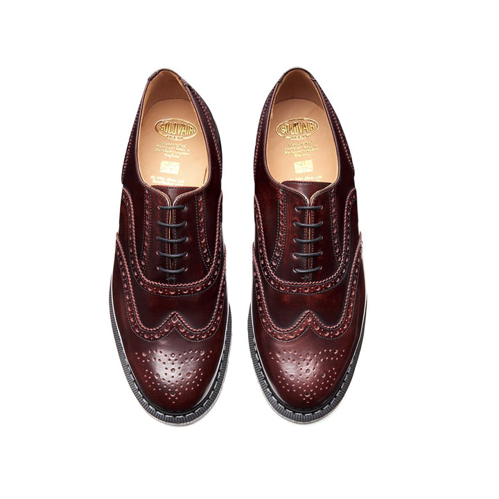 Burgundy Rub-Off Solovair English Brogue Shoes Men's Oxford Shoes | 042783INY