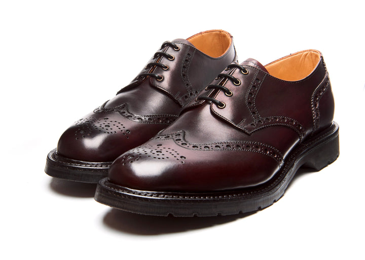 Burgundy Solovair 4 Eye Gibson Men's Brogue Shoes | 825319PQJ