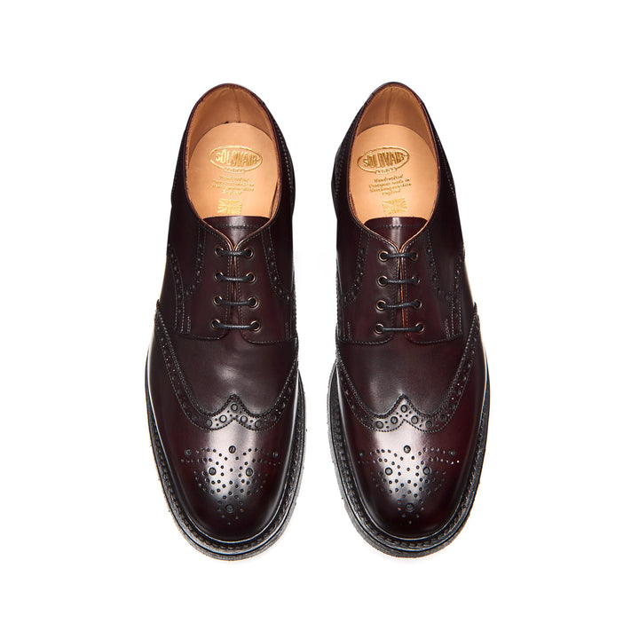 Burgundy Solovair 4 Eye Gibson Men's Brogue Shoes | 825319PQJ