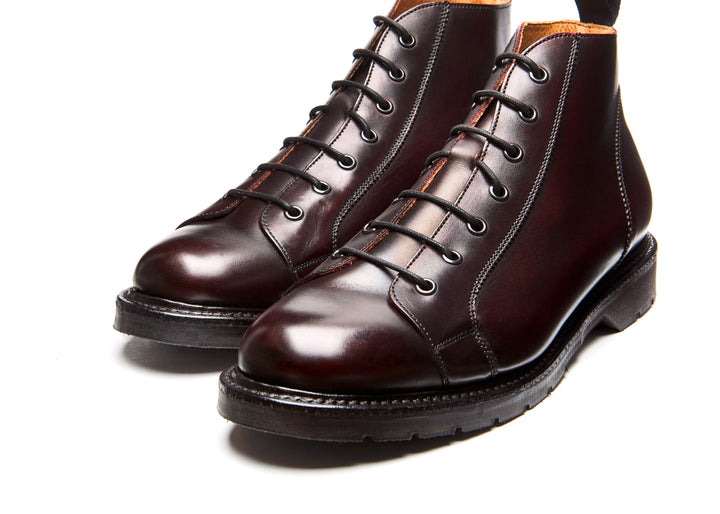 Burgundy Solovair 7 Eye Men's Monkey Boots | 804357FZU