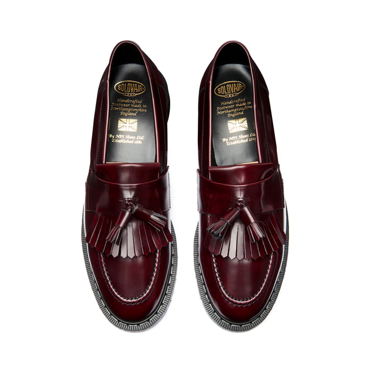 Cherry Red Rub-Off Solovair Tassel Loafer Men's Vegan Shoes | 318506FAN