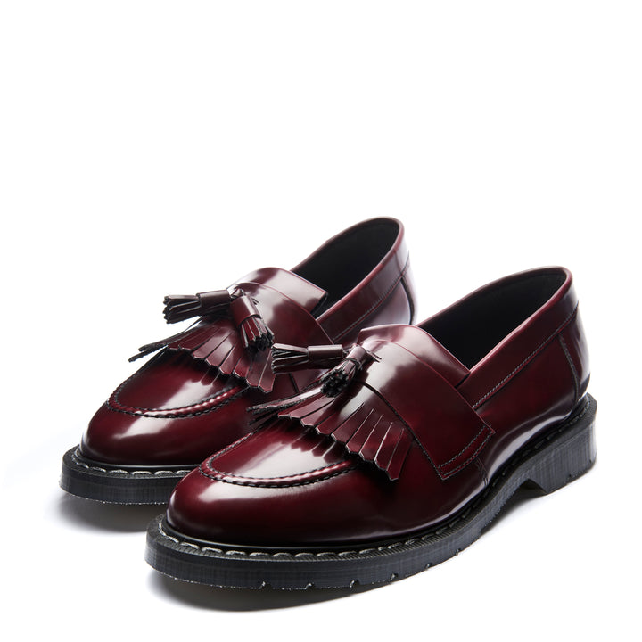 Cherry Red Rub-Off Solovair Tassel Loafer Men's Vegan Shoes | 318506FAN