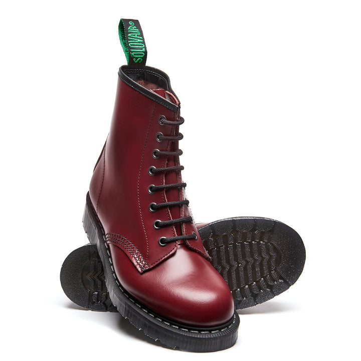 Cherry Red Solovair 8 Eye Men's Derby Boots | 657890LGE