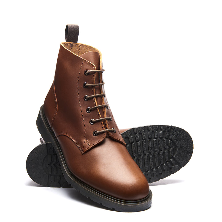 Chestnut Solovair 6 Eye Men's Derby Boots | 173460DMH