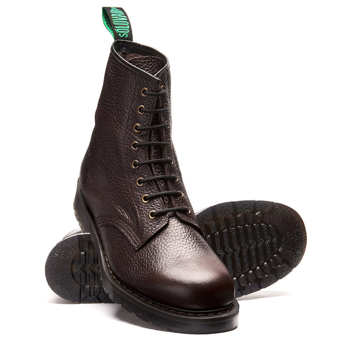 Dark Brown Solovair 8 Eye Men's Derby Boots | 092357KMW