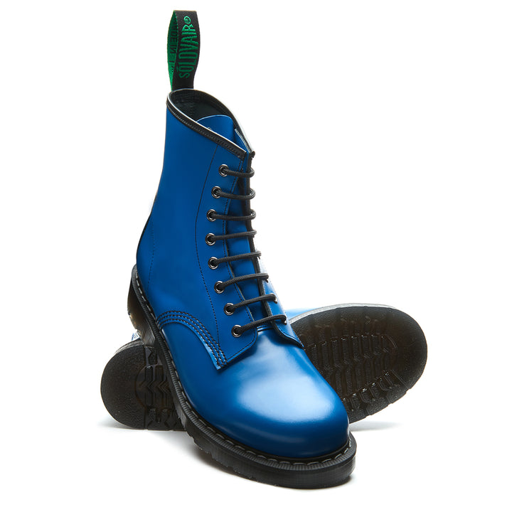 Electric Blue Solovair 8 Eye Women's Derby Boots | 916823YQG